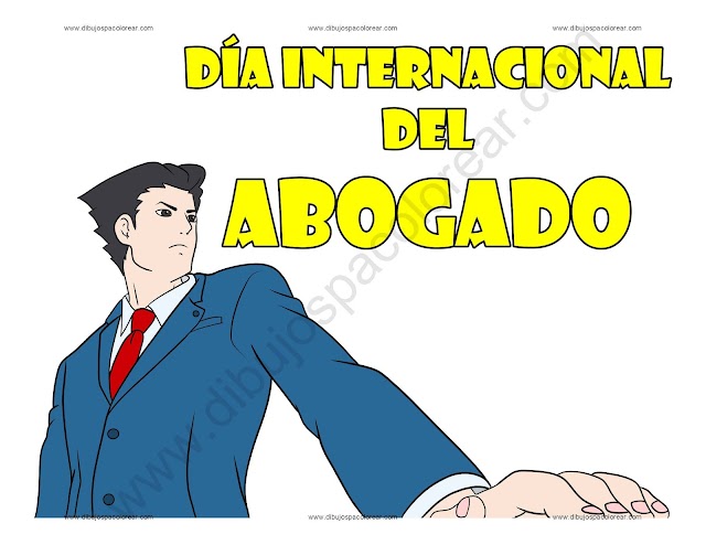 Día Internacional del Abogado dibujo a color y para colorear